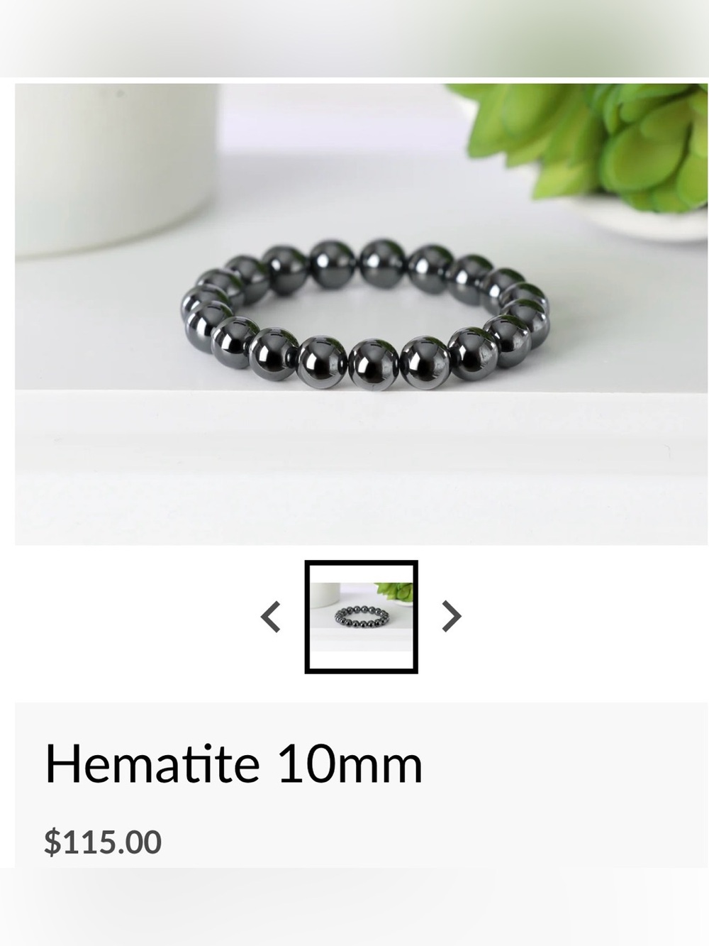 Hematite Beaded Stretch Bracelet - Black